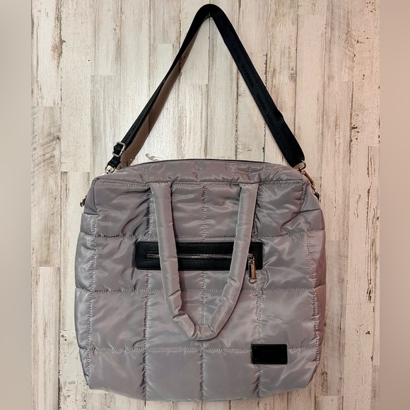 Steve Madden Handbags - Steve Madden Large Gray Quilted Tote Bag